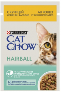 Cat Chow Hairball с Курицей и Зеленой фасолью в соусе